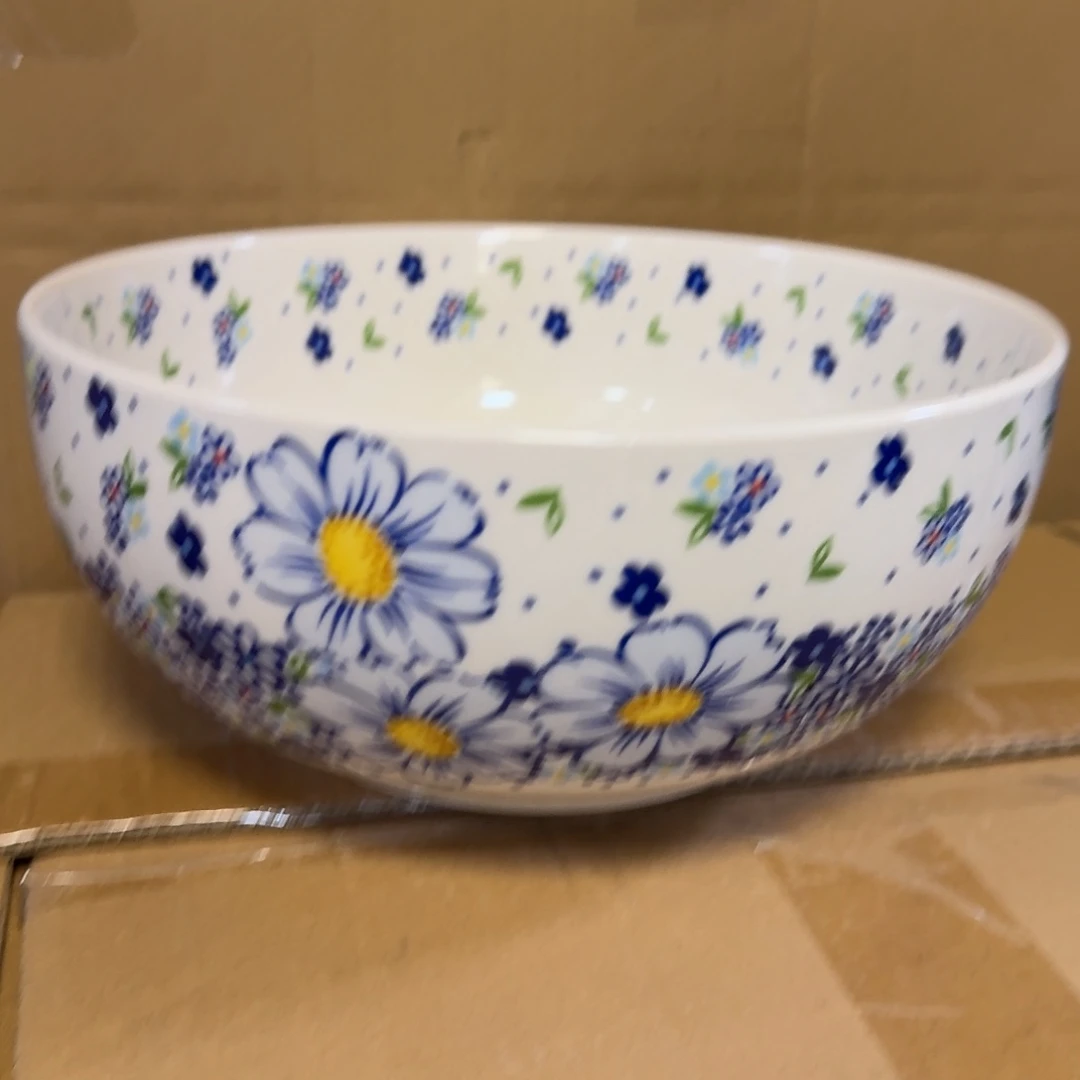 瓷片10英寸蓝雪花大盆1只