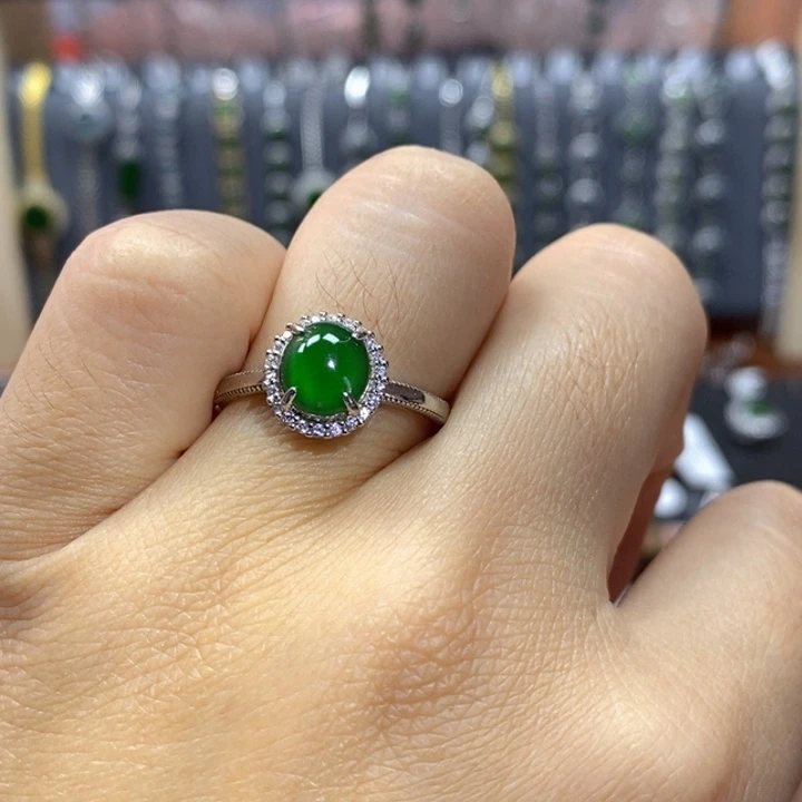 翡翠颈饰银S925镶嵌无证书/假一赔四