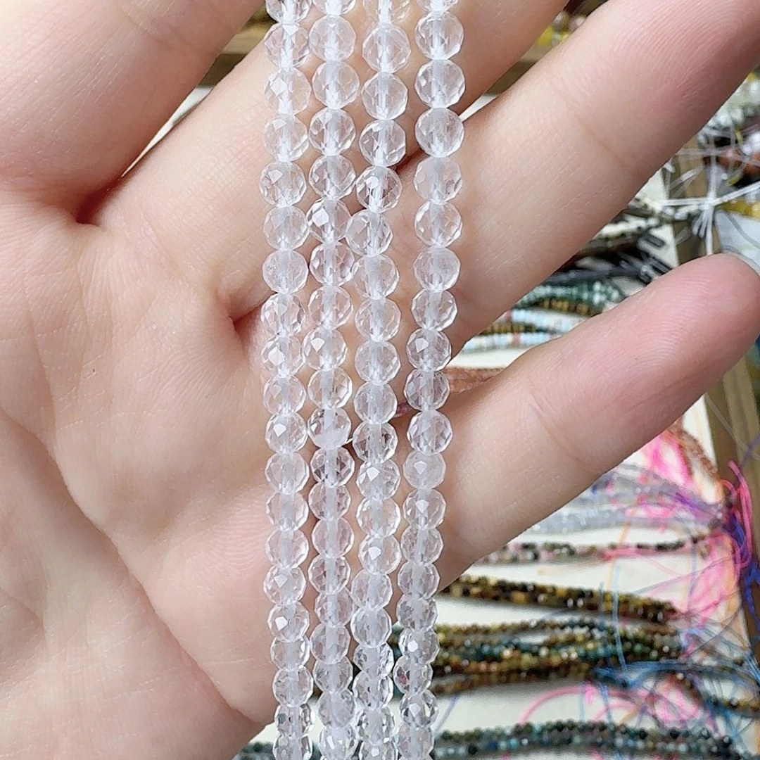 玛瑙/玉髓未镶嵌珠宝半成品卡4白水晶一条