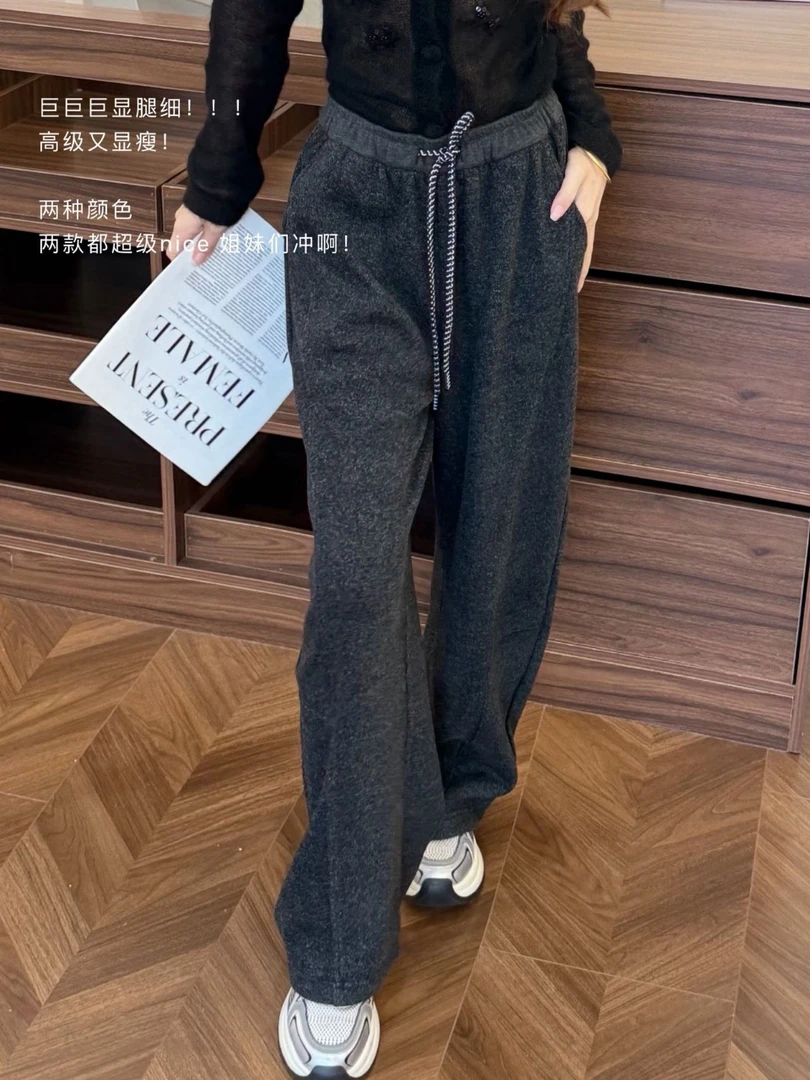 8727 新款拼色腰头弯刀加绒裤 水洗标搞错 特价一批