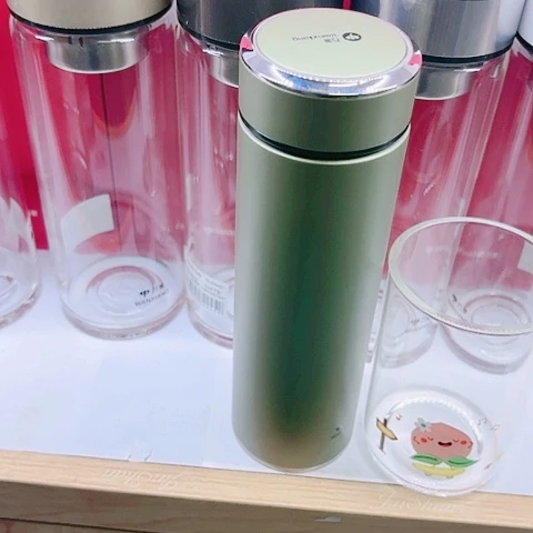 万象保温杯H939，绿色无网➕小杯子