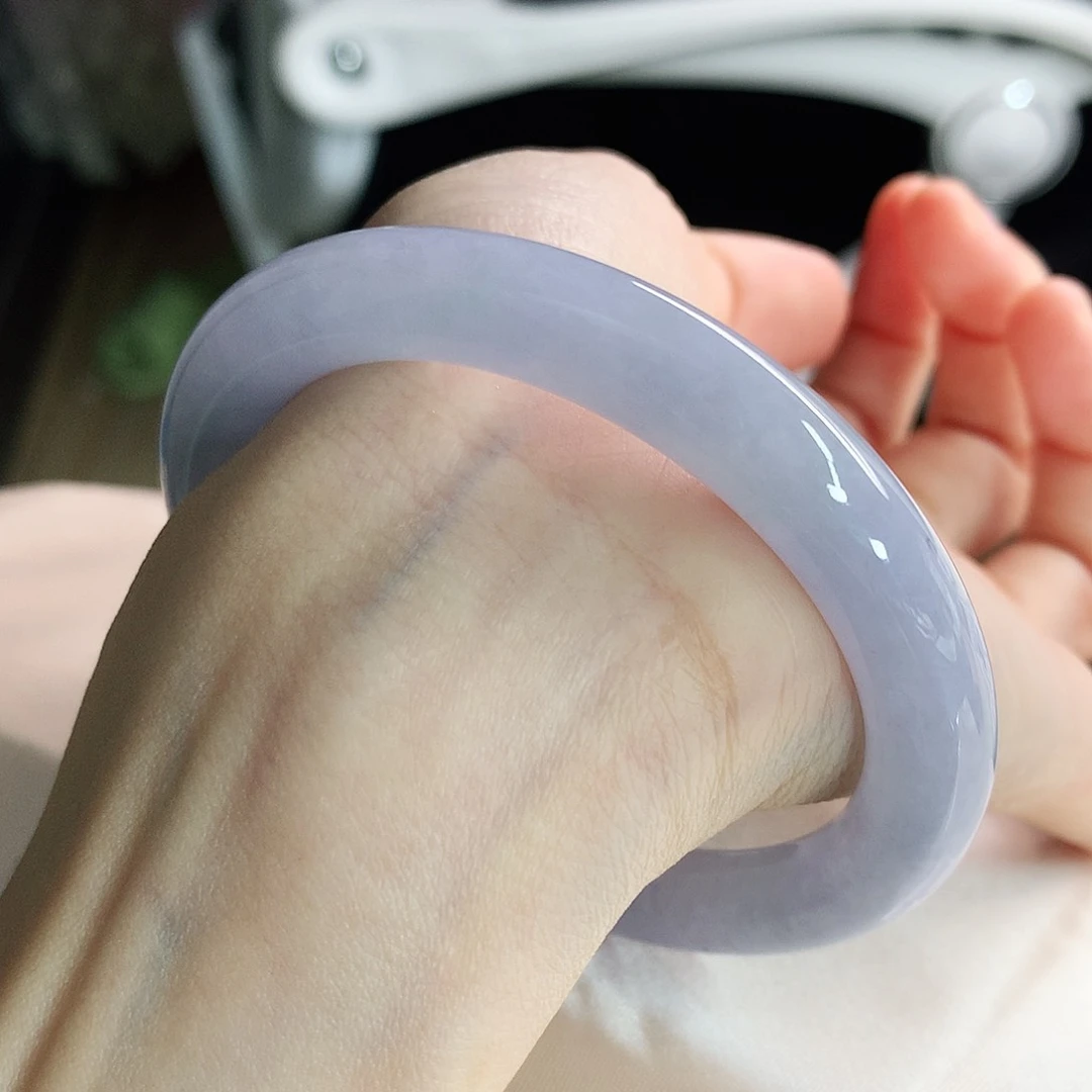 未镶嵌手镯翡翠56.3圈口紫罗兰圆条