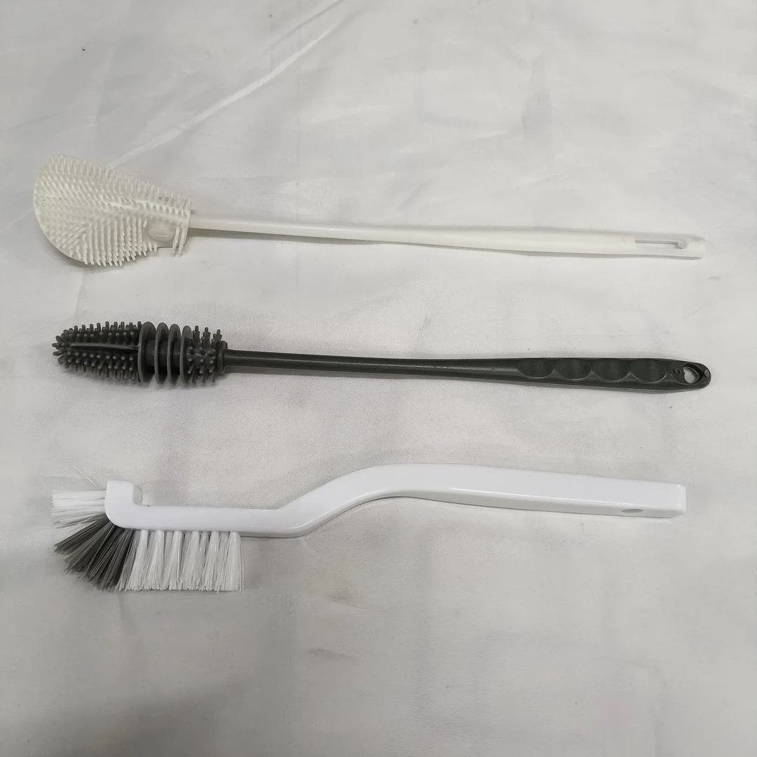 洗汽车内饰三件套 圆头硅胶软刷 刷头可折叠硅胶软刷 弯头尼龙刷