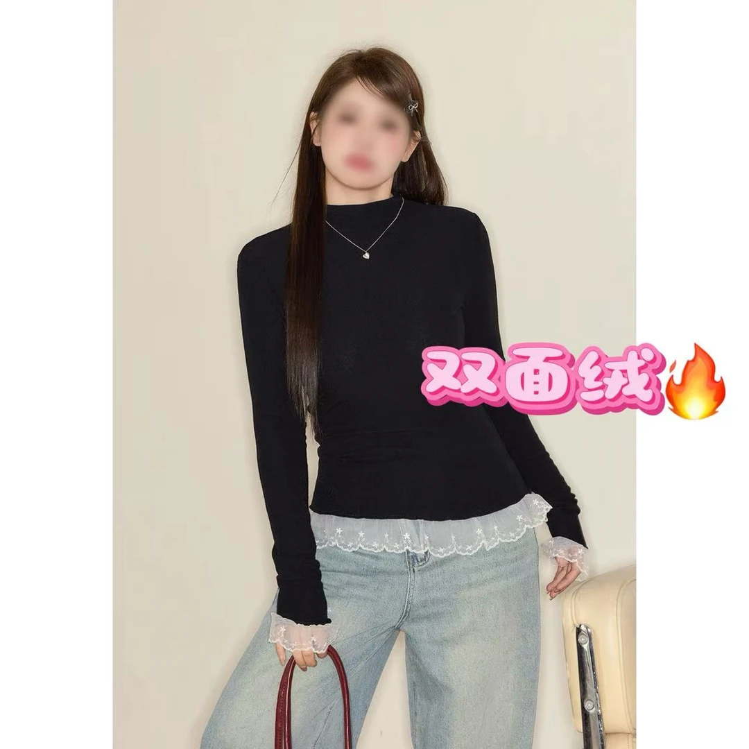 【小巧定制】XQ2793冬季新款简约休闲显瘦百搭双面绒上衣大码女装