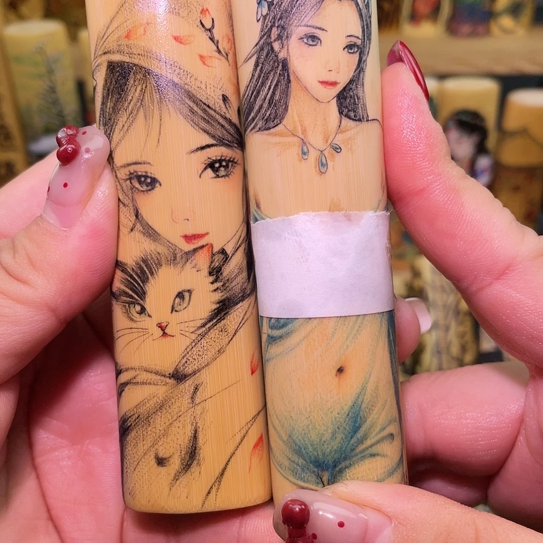 。****实心竹手工作品美女
