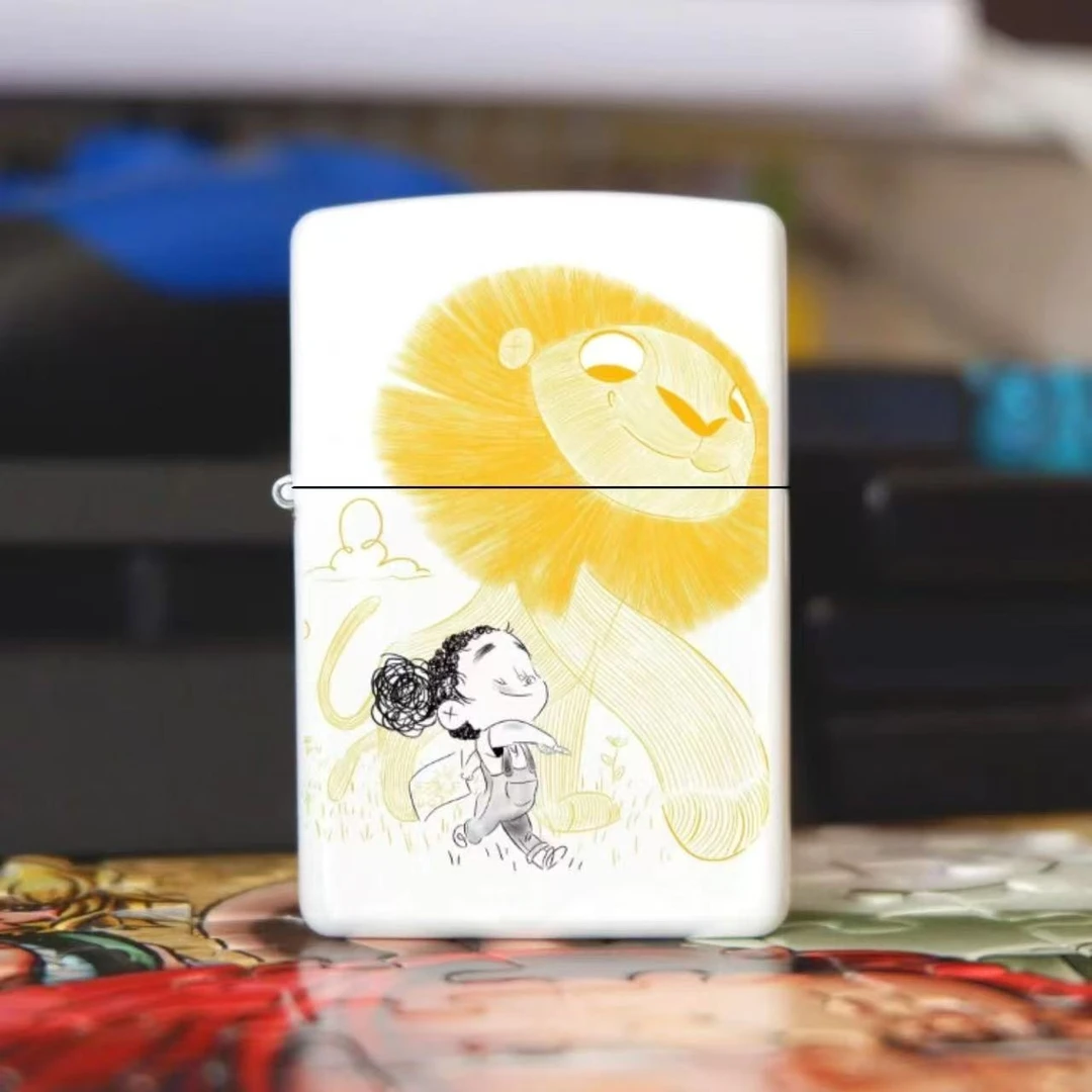 【大狮和小人】煤油打火机创意个性高端金属颜值创意定制打火机翻盖