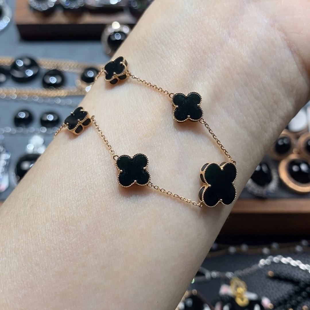 翡翠18K金镶嵌手链