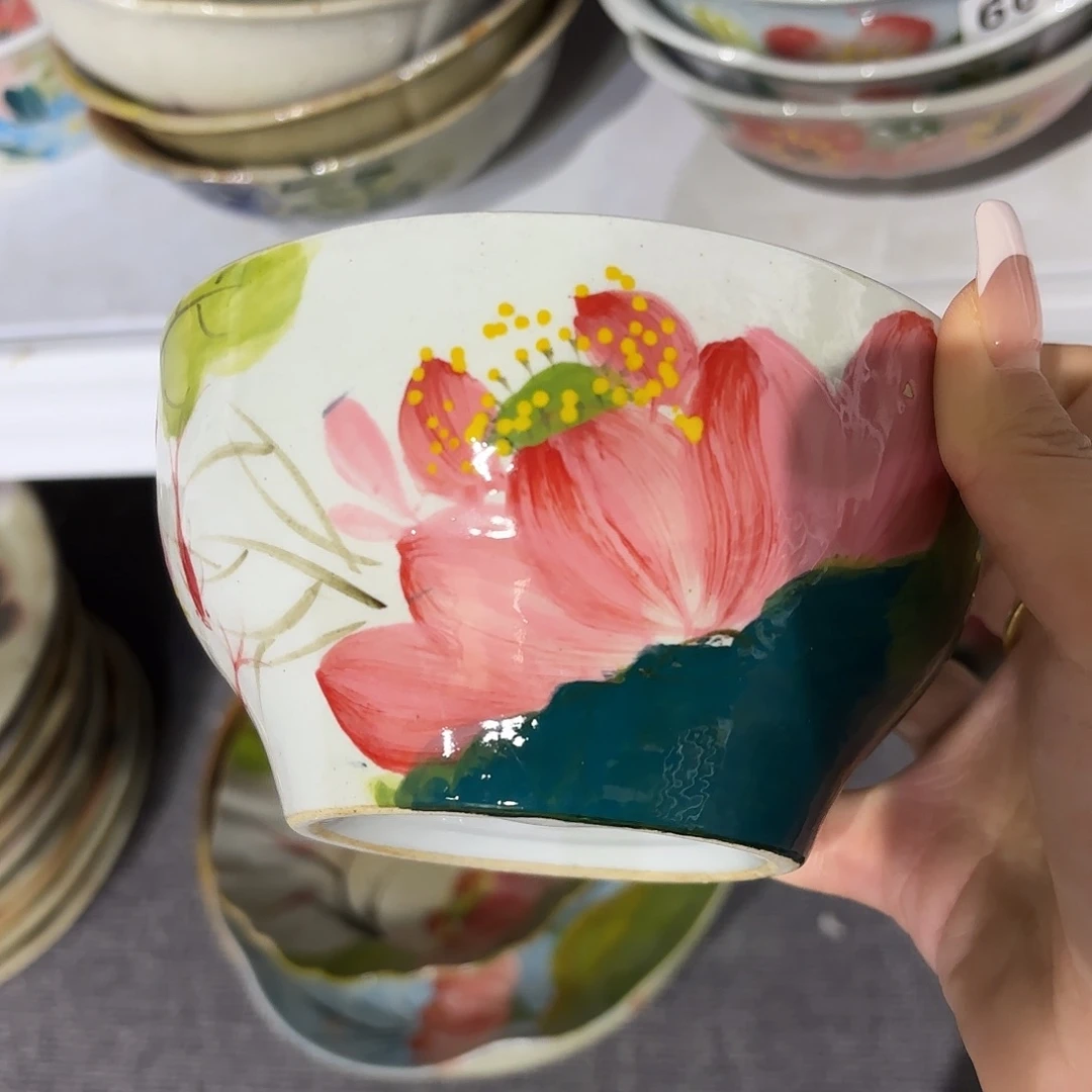 瓷片景德镇手绘高温釉下彩陶瓷茶具