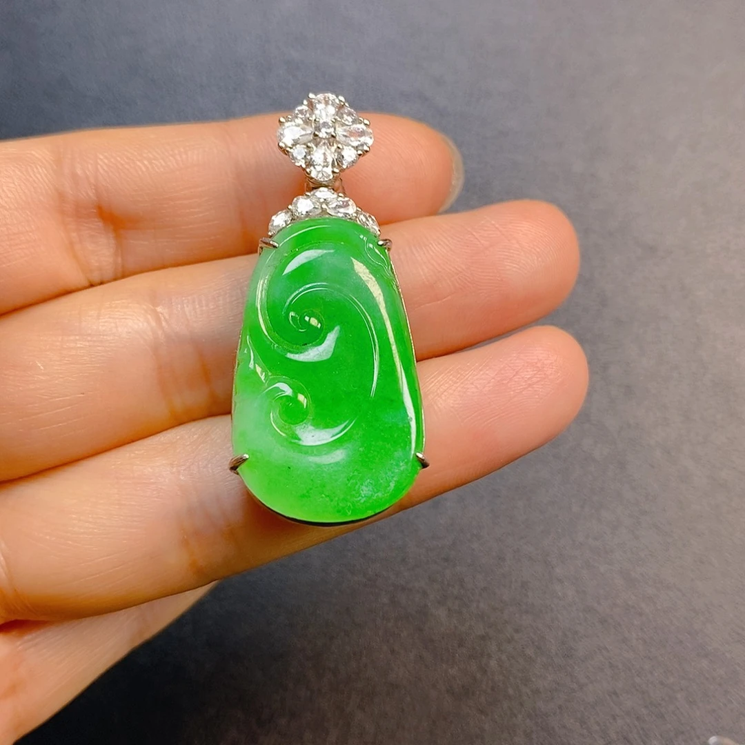 翡翠银S925镶嵌颈饰