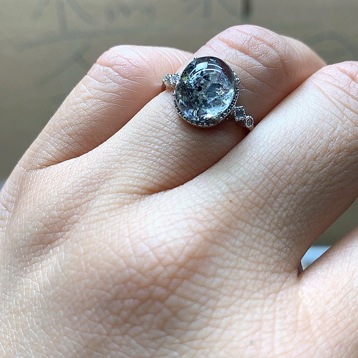 水晶水晶戒指银S925镶嵌T****子