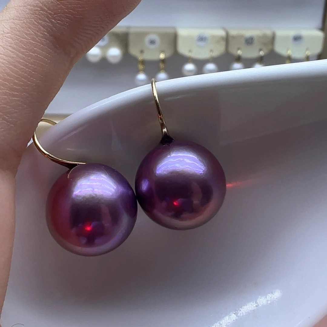 银S925镶嵌淡水珍珠耳饰