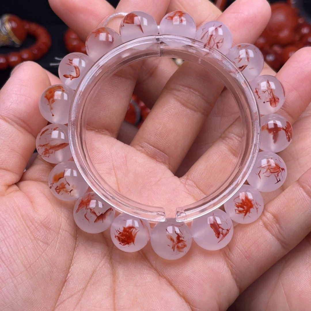 南红玛瑙珠宝奇石未镶嵌美*海单圈12mm