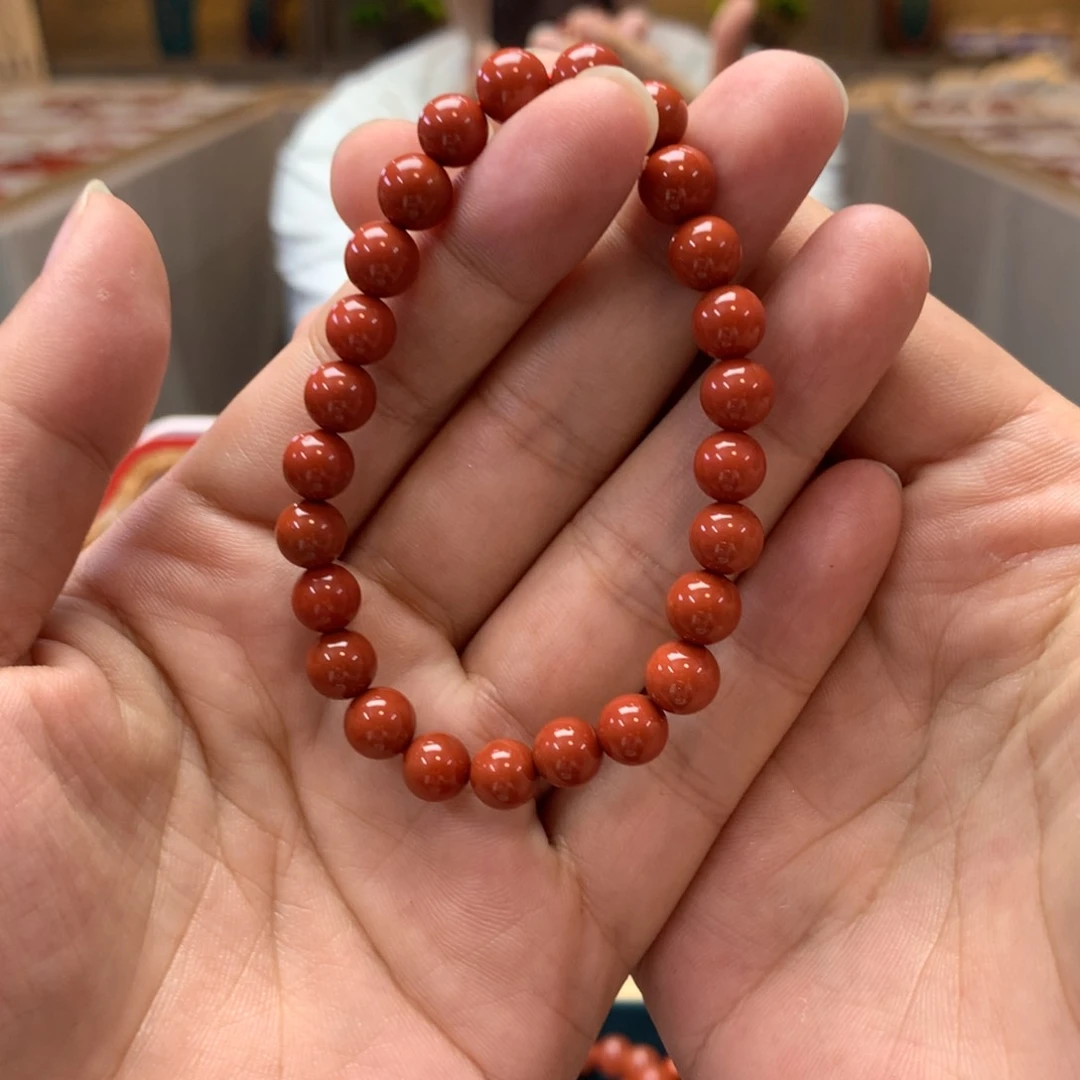 【闪购商品】南红玛瑙L瓦西圆珠单圈7mm未镶嵌