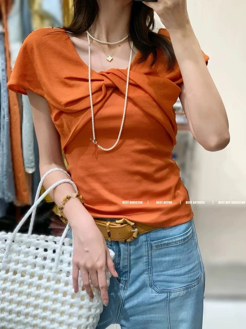 【JINJIN】2025夏季新款小众设计短袖上衣（9100）NO退NO换