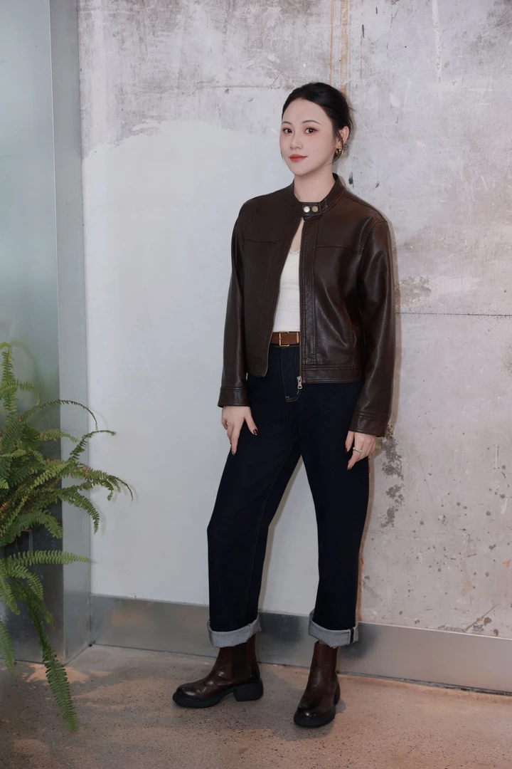初数丨复古小皮衣外套女春短款2025新款高级感炸街皮夹克8713
