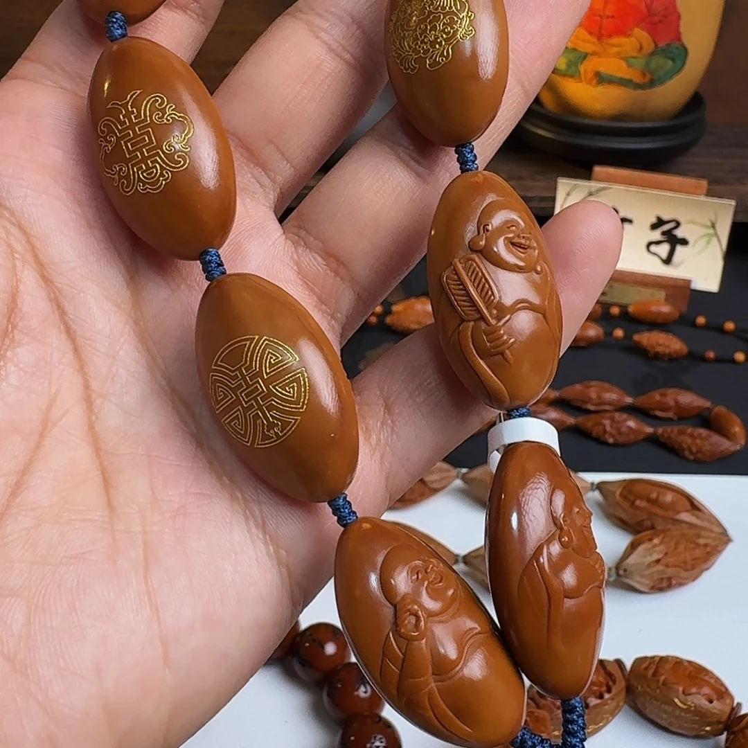 橄榄核手串/手链二花，八宝弥勒