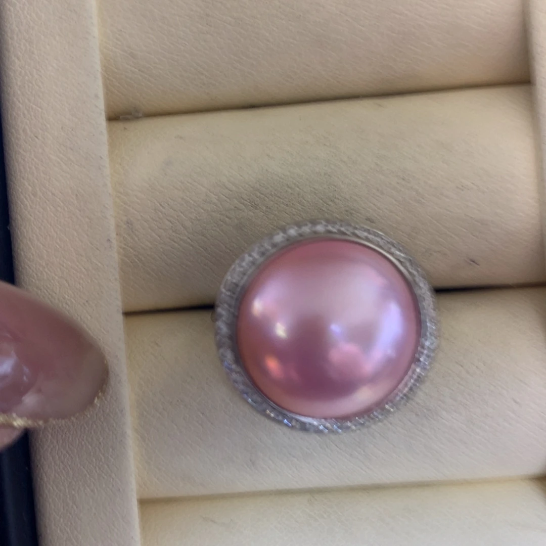 银S925镶嵌拼合珍珠（马贝珠）戒指