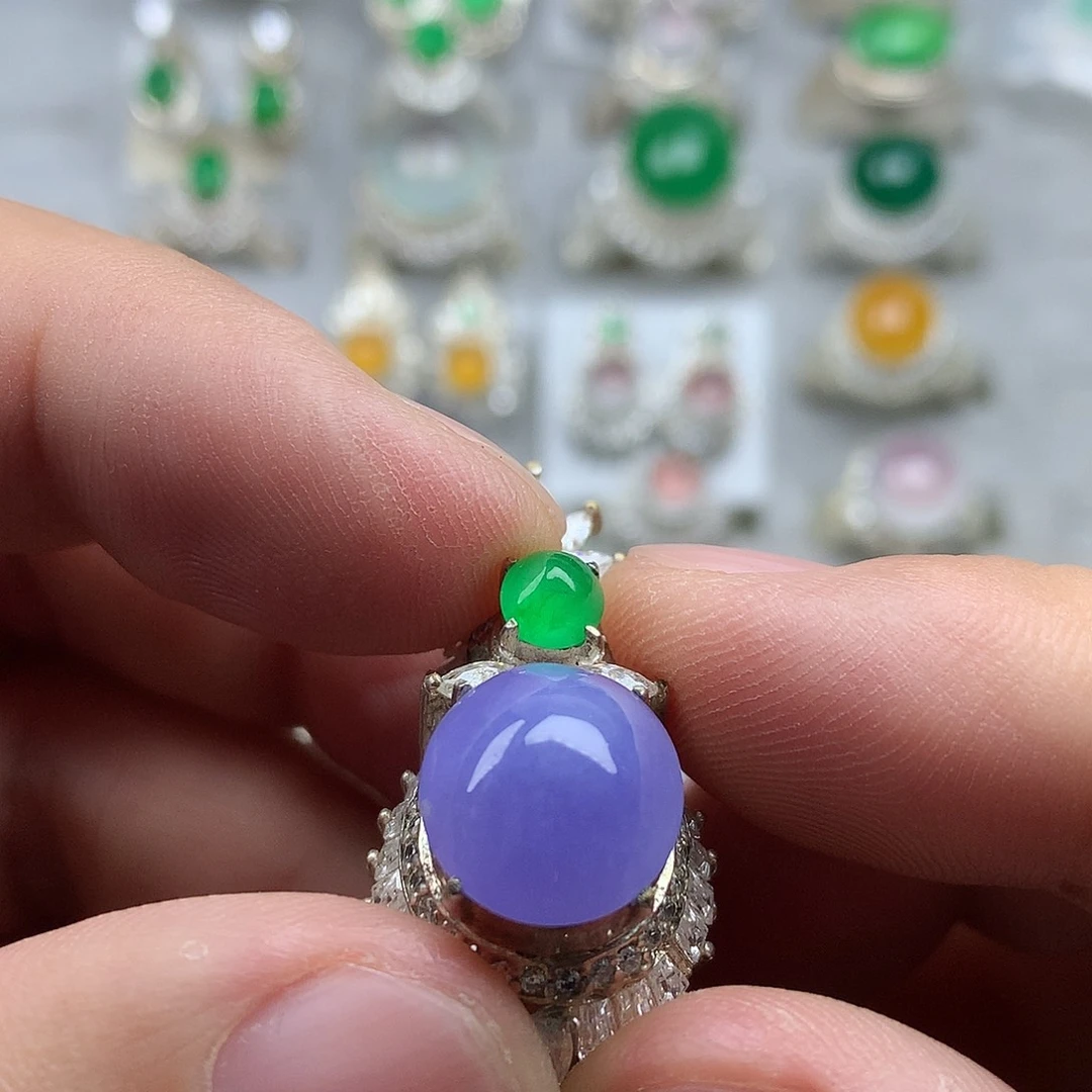 定制翡翠未镶嵌紫色