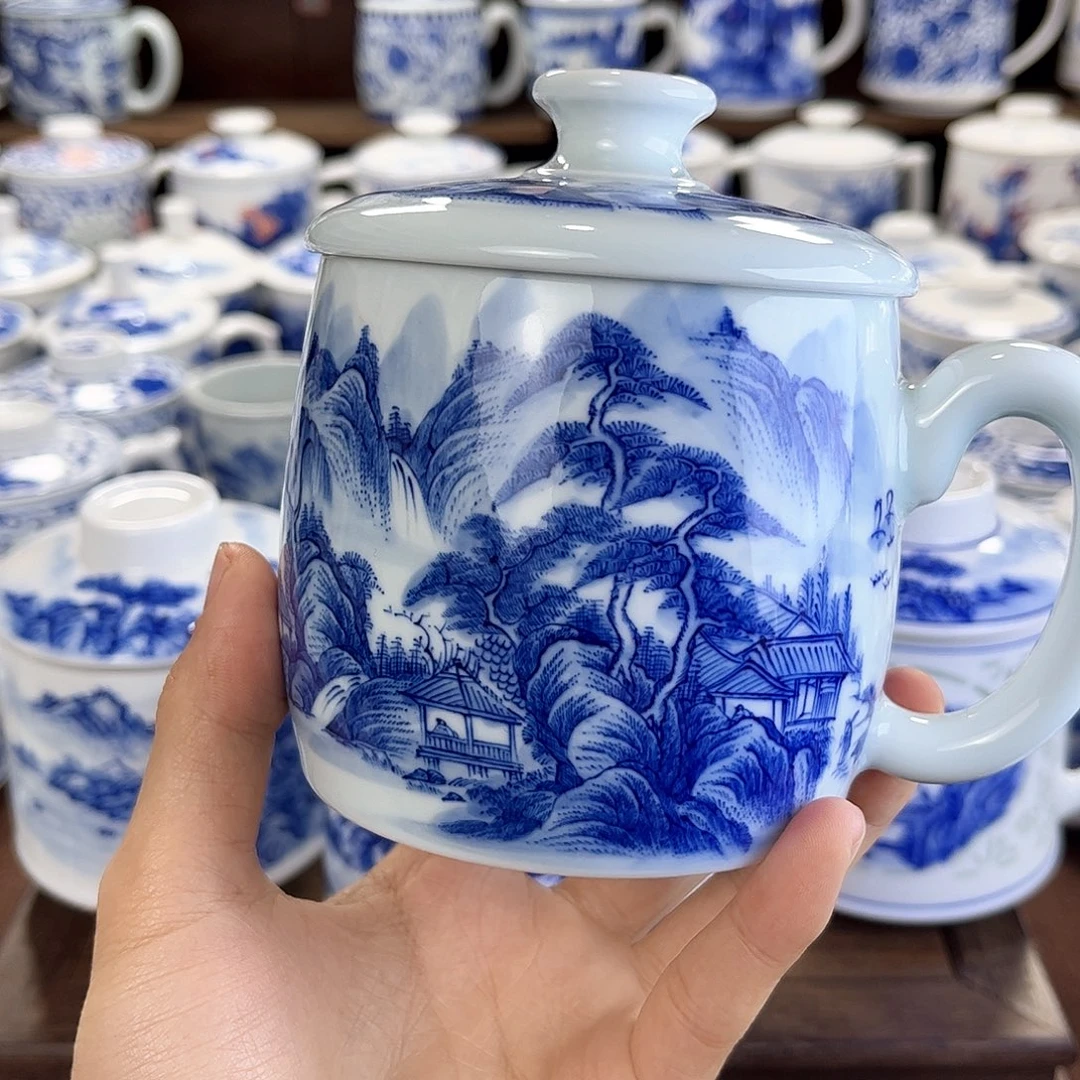 用****4景德镇陶瓷马克杯带盖