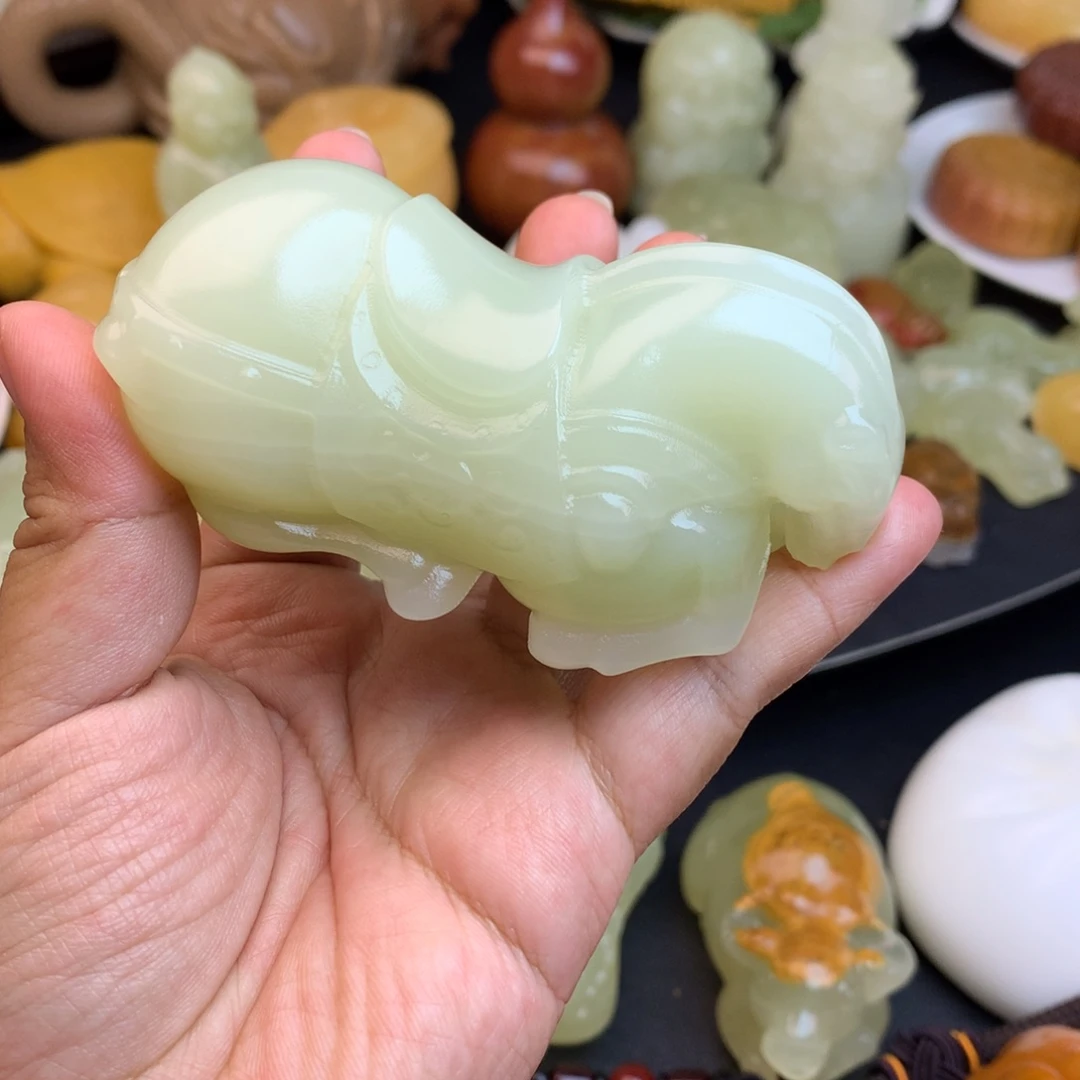 油***哥石材摆件把件马马