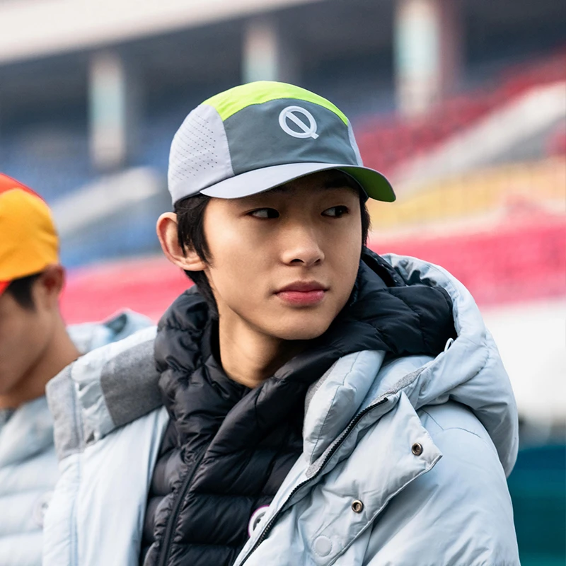 轻功拼色遮阳跑步帽防晒 拼色圆顶帽子