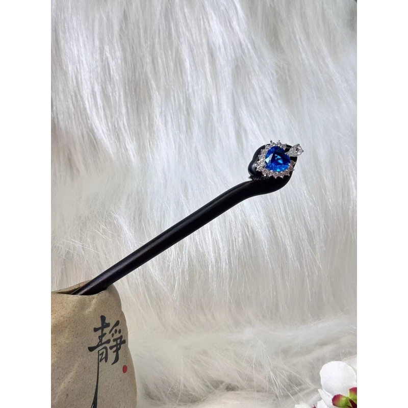 炑歌K258蓝色15公分简约原创设计手工款发簪