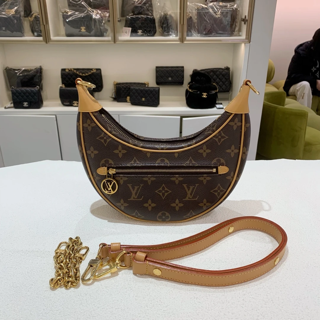 95新 LouisVuitton/路易威登 芯片月亮包豌豆包BJ00941