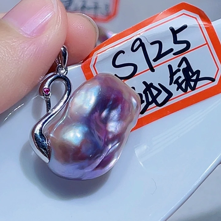 淡水珍珠银S925镶嵌颈饰