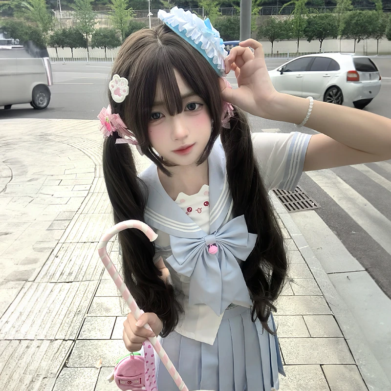 甜嗑【叮当喵】原创正版jk制服水手服收腰短袖日系学院风甜妹套装女
