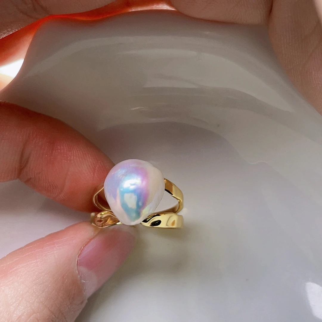 淡水珍珠戒指银S925镶嵌