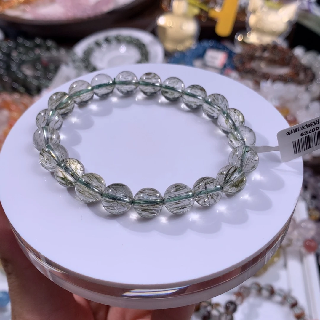 水晶手链未镶嵌9咪高品顺发绿发晶