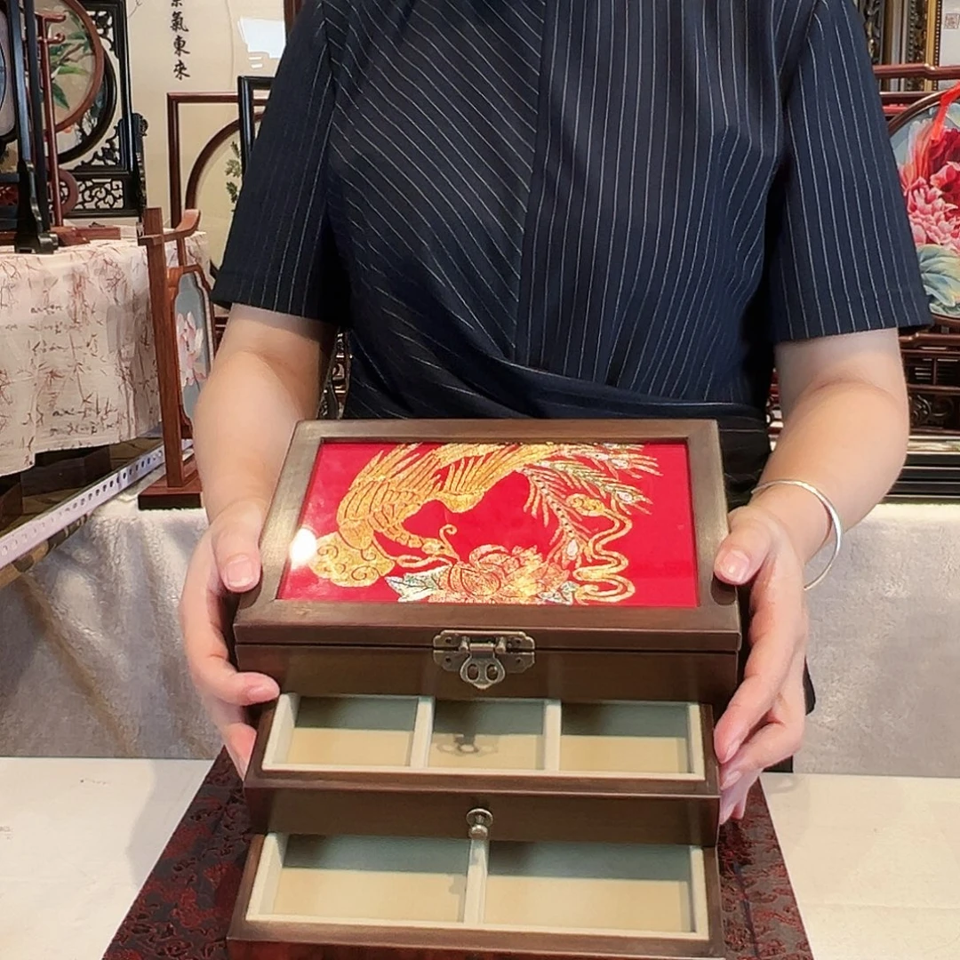 织绣苏绣首饰盒手工