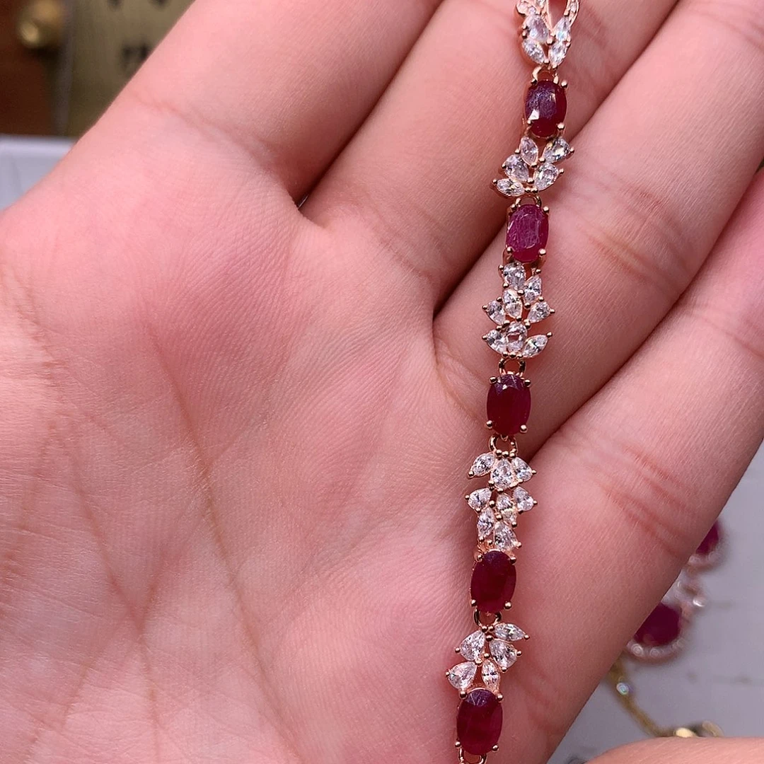 红宝石手链银S925镶嵌