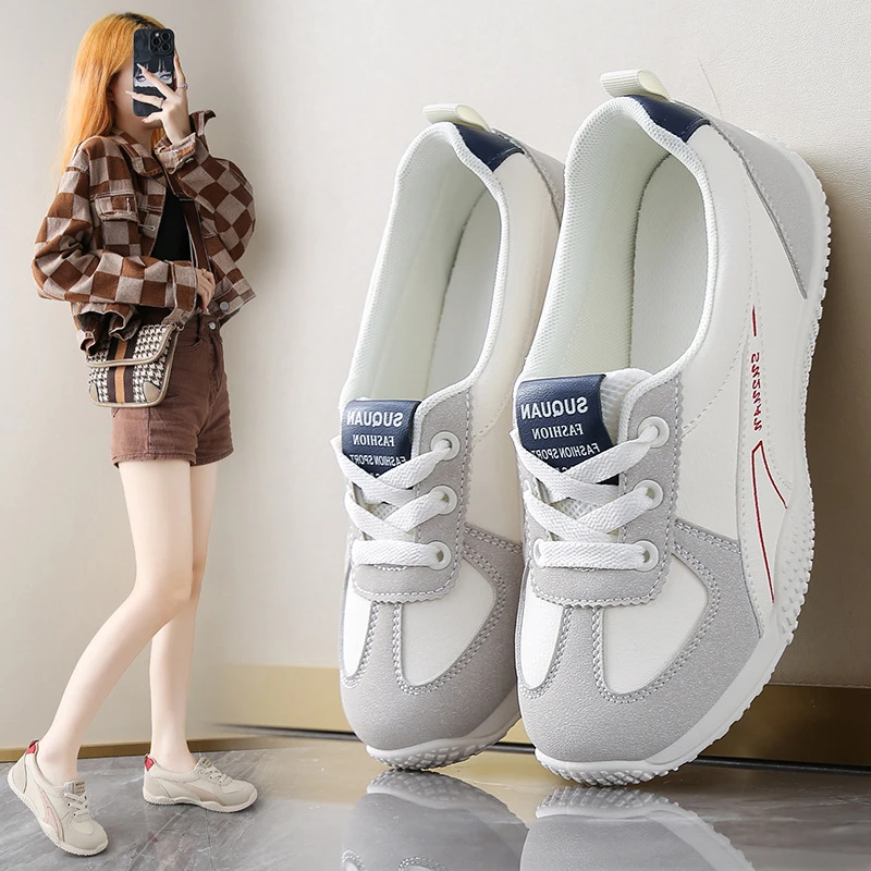 秋季2025小白鞋韩版ins女学生休闲潮流一脚蹬百搭女鞋街拍软底