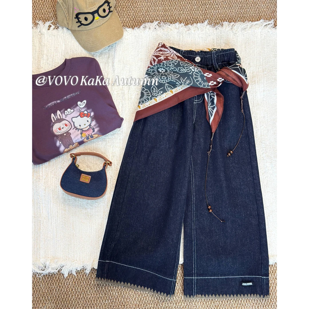 【VOVO品牌店】【法式风情】亲子兄妹童装高定牛仔裤 W25071802