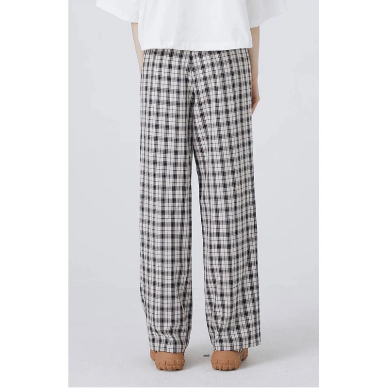 百家黑格子阔腿裤8346（J01-3）