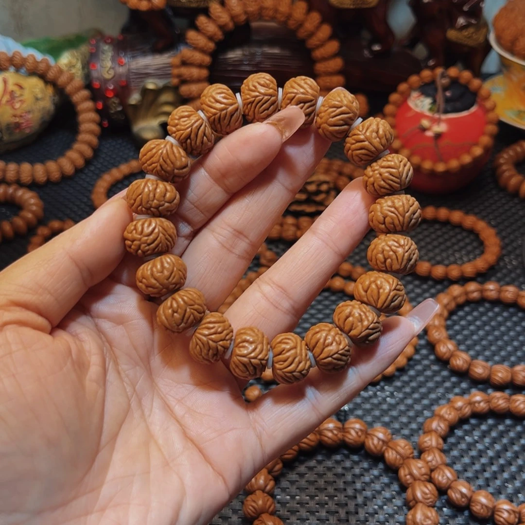 手串桃核16矮桩精品祥云纹