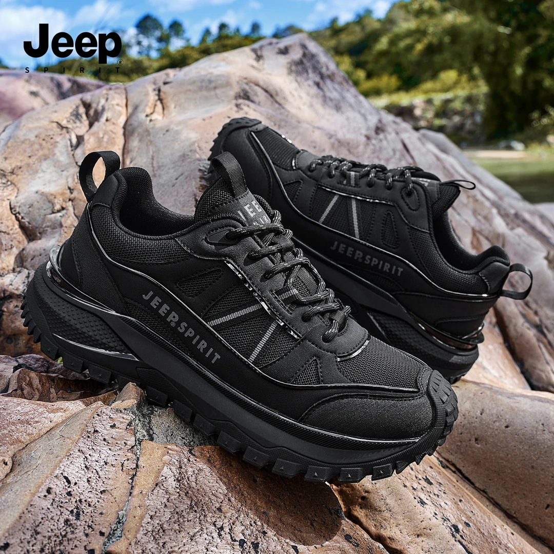JEEPSPIRIT吉普男鞋防滑耐磨户外登山鞋男款秋季休闲轻便徒步鞋子