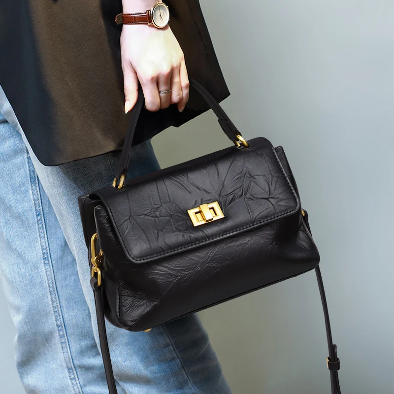 高档手提包2025新款斜挎包女包真皮大容量高级感时尚百搭单肩包