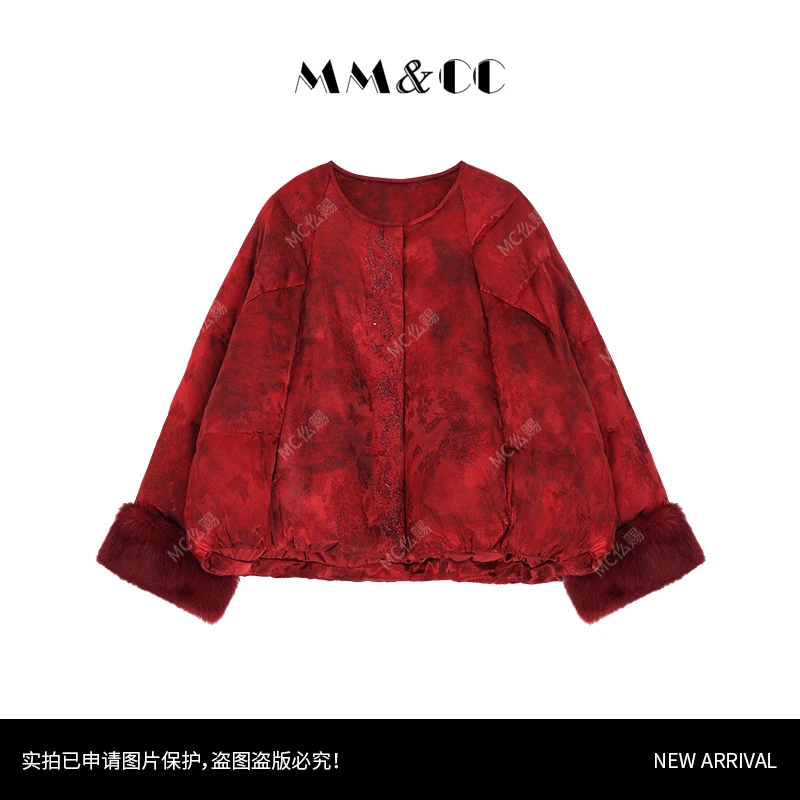 【红颜】新中式高定狐狸毛保暖冬鹅绒服外套G9103