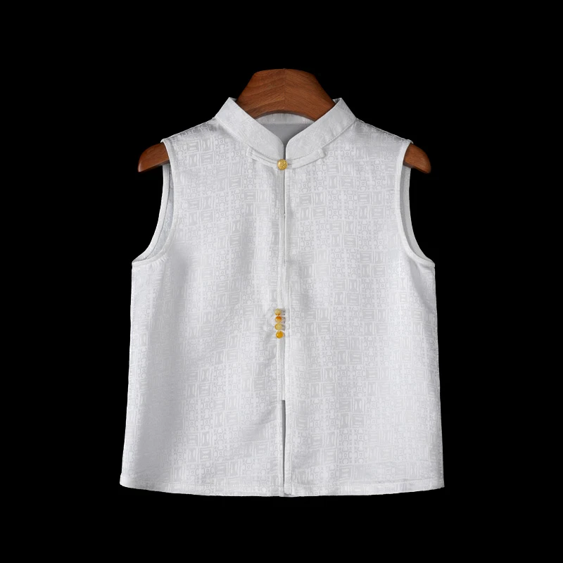 【现货】「元宝」B125马甲100%桑蚕丝提花缎新中式上衣ZT