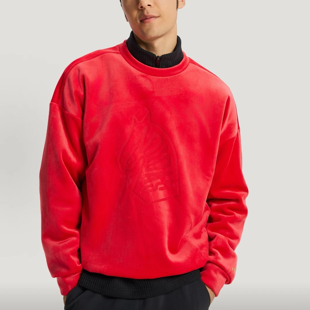 adidas马年限定长袖圆领套头卫衣上衣针织衫休闲加绒  KE4069