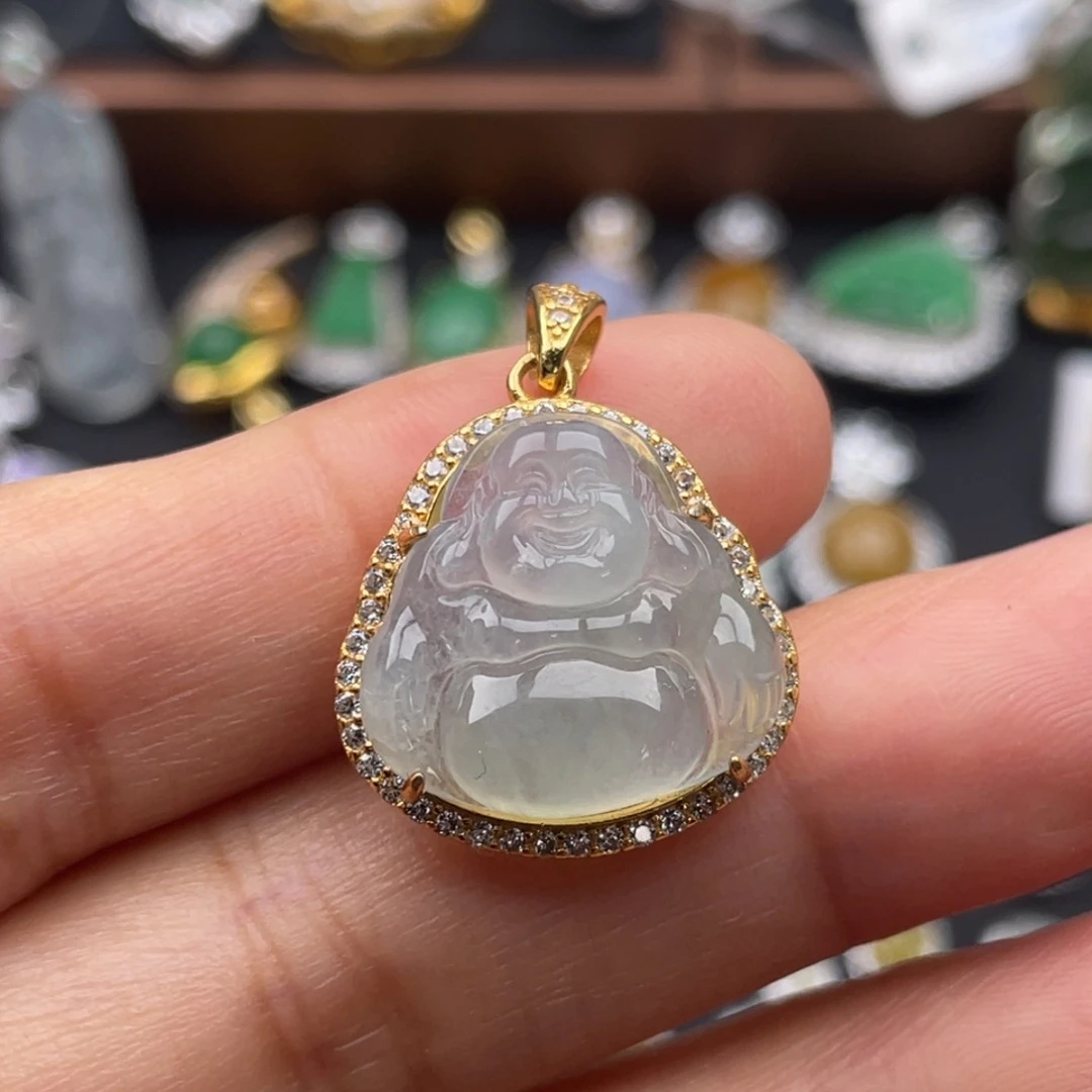 翡翠银S925镶嵌吊坠(不含链)