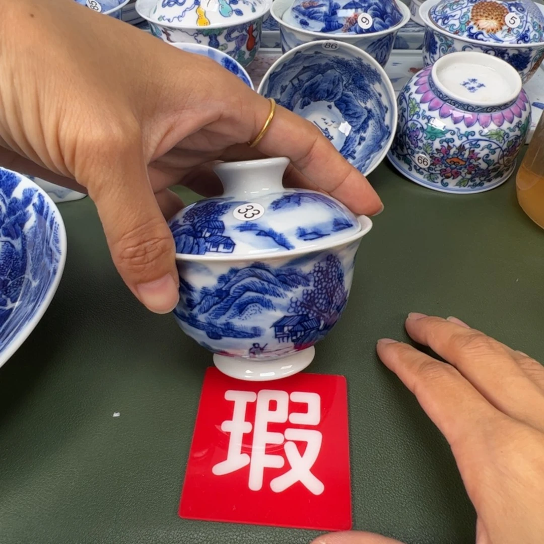 景德镇纯手工纯手绘茶具木木33