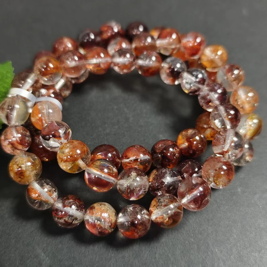 【书记甄选】天然红黄胶花单圈手链 多样性发一件 约9mm 6911CK