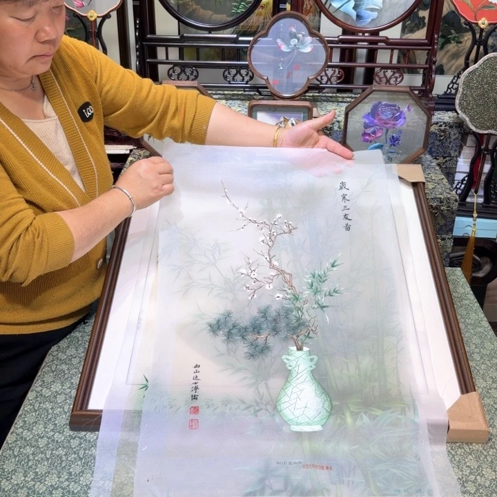 刺绣手工苏绣工艺制作技艺精湛