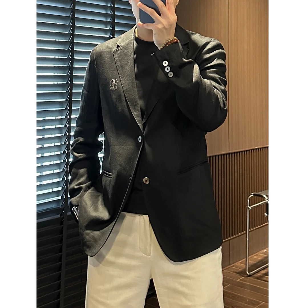 老钱风·亚麻混纺｜25春夏！简约高级西服休闲时尚痞帅亚麻西服78114