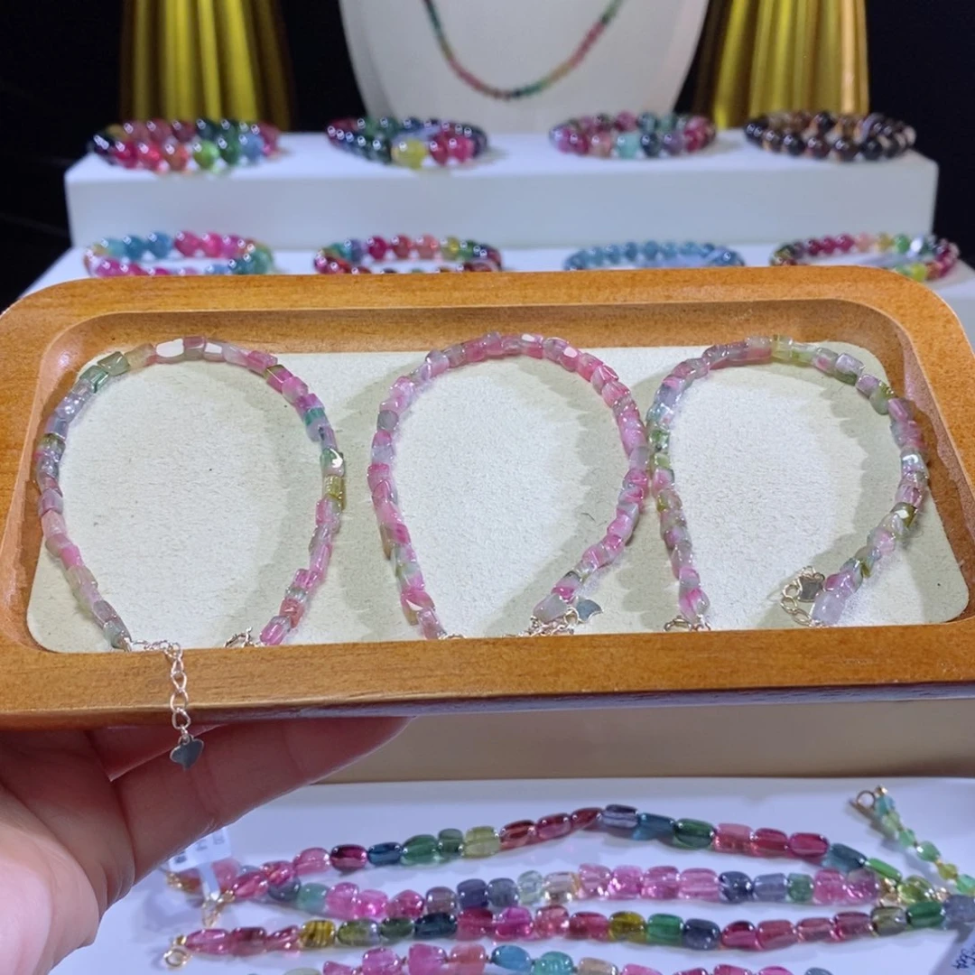 碧玺手链未镶嵌西瓜方糖 多样性发其一