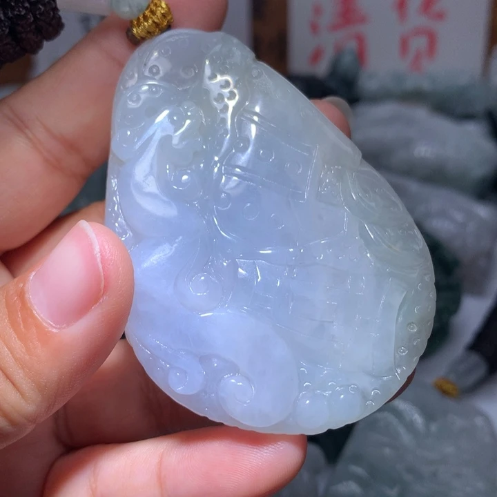 翡翠未镶嵌颈饰保真天然A货翡翠