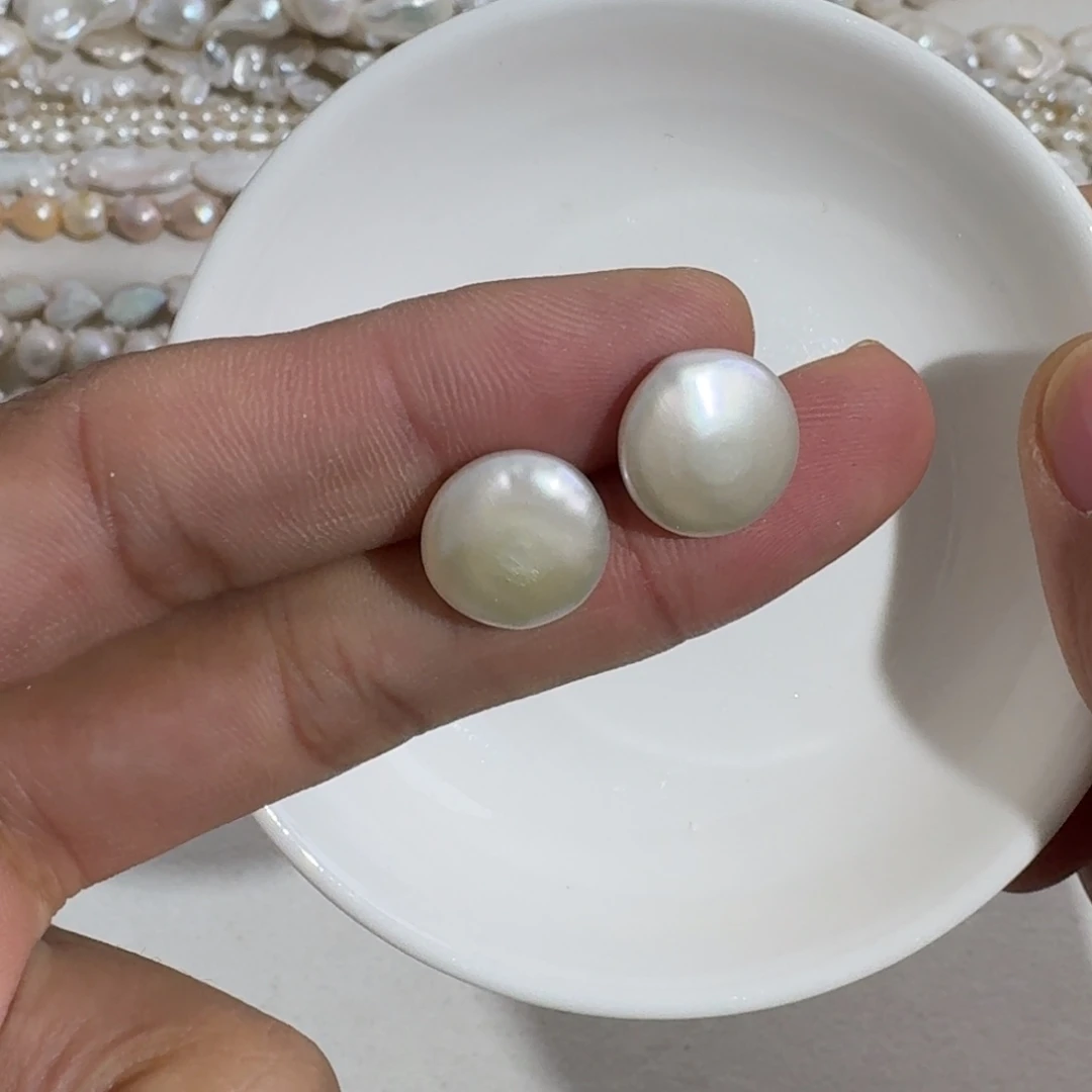 淡水珍珠耳饰银S925镶嵌